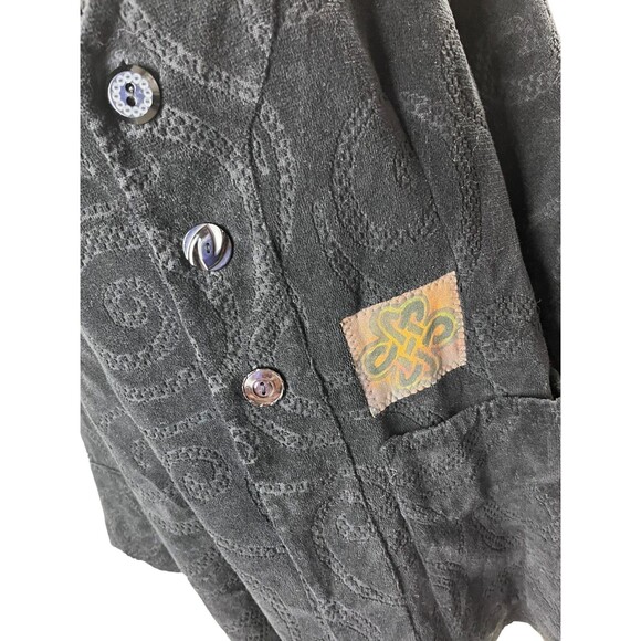 Blue Fish Jacket Women's Size 2 Fits 18 20 22 Black Velvet Paisley - Picture 6 of 6